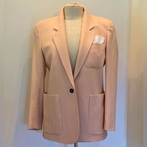 Liz Claiborne Vintage Soft Pink Wool Blazer w Shoulder Pads / Womens Size 8